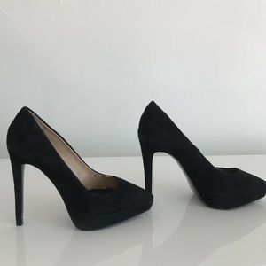 Zara black suede heels